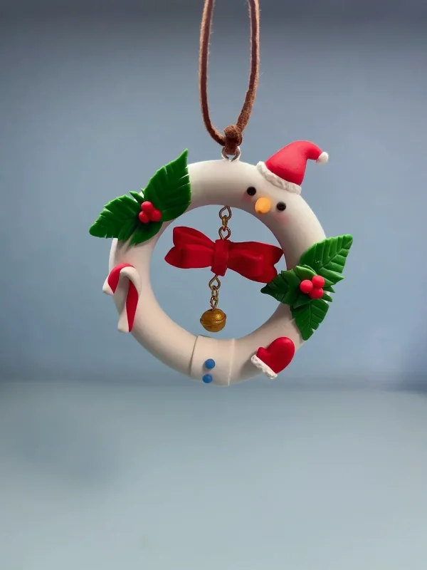 Christmas Wreath Clay Ornaments - Handmade with Precision