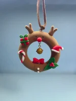 Christmas Wreath Clay Ornaments - Handmade with Precision