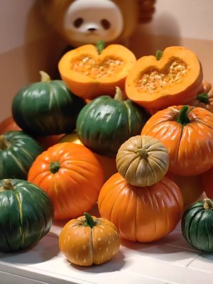 A Colorful Assortment of Clay Pumpkins