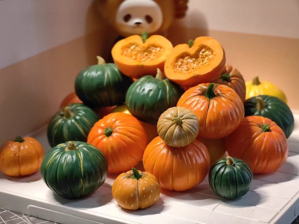 A Colorful Assortment of Clay Pumpkins