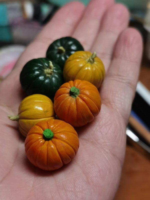 A Colorful Assortment of Clay Pumpkins