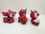 Adorable Clay Bear Figurines with Flowers