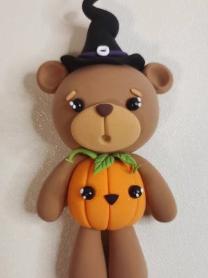 Adorable Clay Bear in Halloween Costume