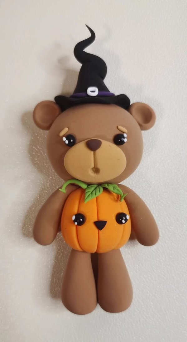 Adorable Clay Bear in Halloween Costume