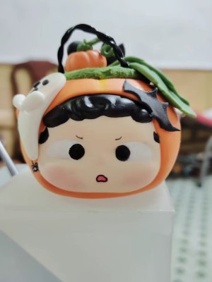 Adorable Clay Pumpkin Character - Cute Face