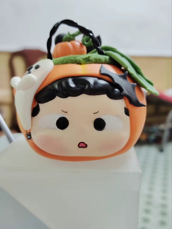 Adorable Clay Pumpkin Character - Cute Face