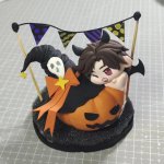 Adorable Clay Pumpkin with Cute Characters