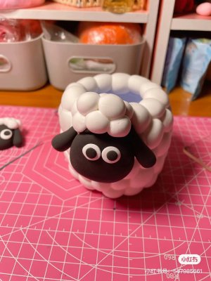 Adorable Clay Sheep Planter with Face