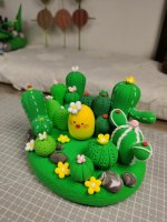 Charming Clay Cactus Garden - A Miniature Handmade Paradise