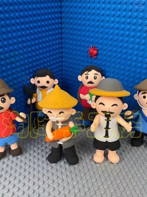 Charming Clay Farmer Figurines Set