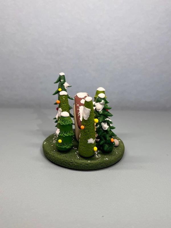 Charming Clay Christmas Cottage - Handmade Decoration