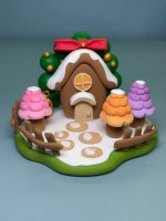 Charming Clay Christmas Winter Cottage - Handmade Decoration