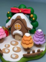 Charming Clay Christmas Winter Cottage - Handmade Decoration