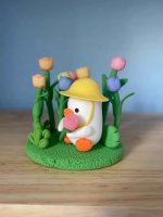 Adorable Clay Duck in the Wilderness - Handmade with Love