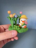 Adorable Clay Duck in the Wilderness - Handmade with Love