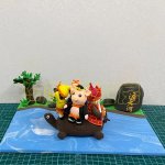 Clay Figurines on a Turtle Scene