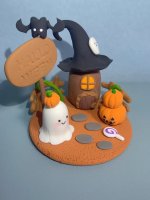 Spooky Halloween Ghost Scene Clay Decoration - Handmade with Care