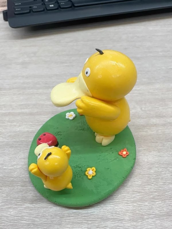 Charming Clay Psyduck Figures