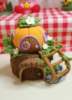 Adorable Clay Pumpkin Cottage - A Handmade Miniature Masterpiece