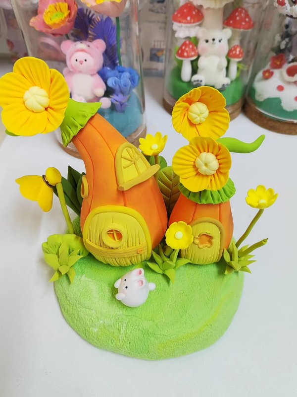 Charming Clay Pumpkin Houses - A Whimsical Handmade Creation