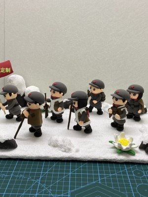 Clay Revolutionary Figures with Flag