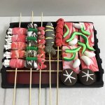 Colorful Clay BBQ Skewers Platter