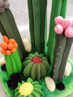 Colorful Clay Cactus - Handcrafted Desert Delight