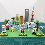 Colorful Clay City Scene with Characters