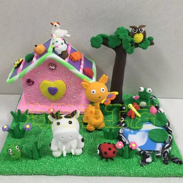 Colorful Clay Farmhouse with Animals