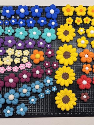 Colorful Clay Flower Assortment