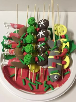 Colorful Clay Food Skewers with Accessories