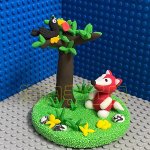 Colorful Clay Forest Scene with Animals