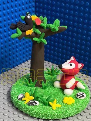 Colorful Clay Forest Scene with Animals