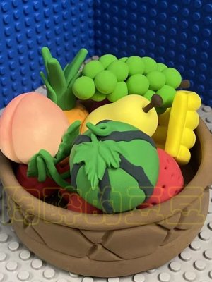 Colorful Clay Fruit Basket Arrangement