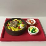 Colorful Clay Noodle Bowl with Vegetables