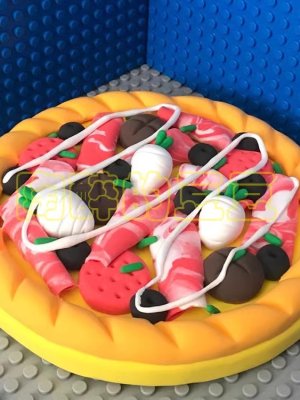 Colorful Clay Pizza with Toppings