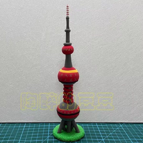 Colorful Clay Tower Sculpture