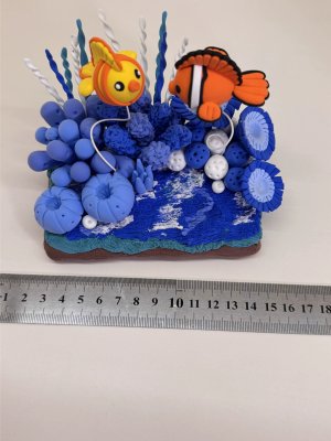 Colorful Clay Underwater Scene with Fish