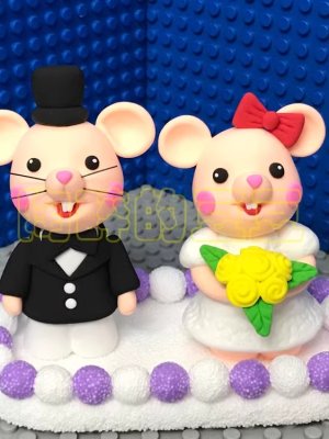 Cute Clay Mouse Wedding Figures