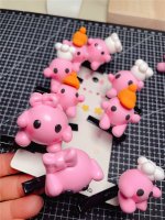 Cute Clay Pink Characters with Accessories