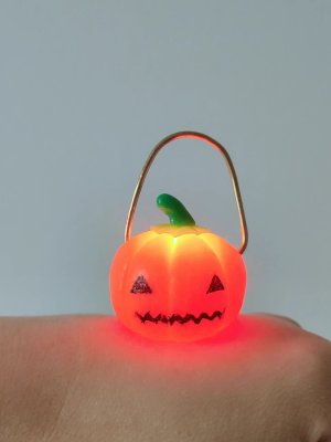 Cute Clay Pumpkin Lantern with a Handle