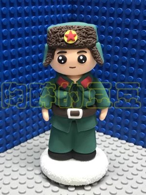 Cute Clay Soldier Figurine with Hat