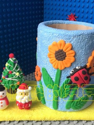 Decorative Clay Flower Pot with Characters