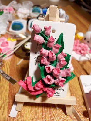 Elegant Clay Floral Brooch with Pink Blooms