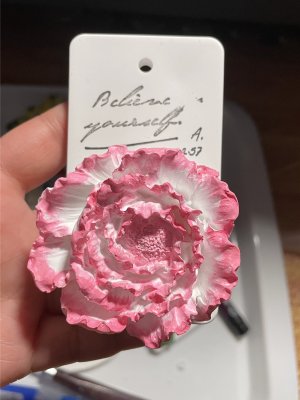 Elegant Clay Flower with Pink Petals