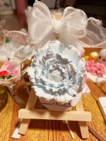 Elegant Clay Flower with Satin Bow