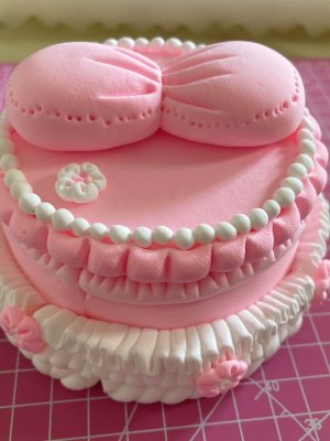 Elegant Clay Pink Cake Design