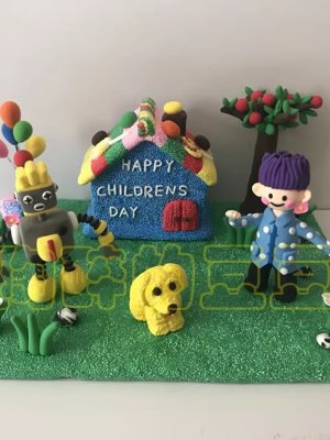 Festive Clay Children's Day Scene