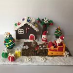 Festive Clay Santa and Winter Scene