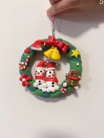 Festive Clay Wreath with Snowmen and Gingerbread